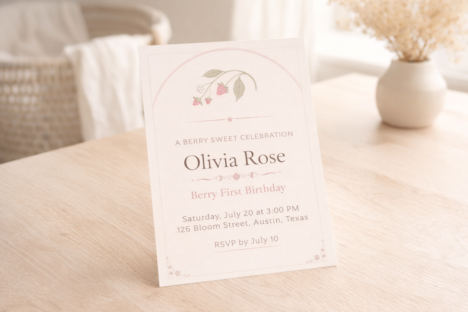 Berry Sweet Theme - Standing Card